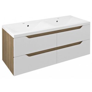 SAPHO - WAVE dvojumývadlová skrinka 119, 7x50x47, 8cm, biela/dub cuneo WA120-3025 vyobraziť