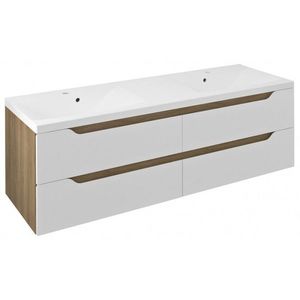 SAPHO - WAVE dvojumývadlová skrinka 149, 7x50x47, 8cm, biela/dub cuneo WA150-3025 vyobraziť