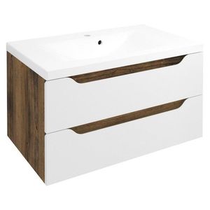 SAPHO - WAVE umývadlová skrinka 79, 7x45x47, 8cm, biela/dub collingwood WA080-3019 vyobraziť