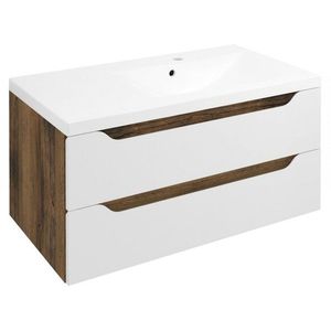 SAPHO - WAVE umývadlová skrinka 89, 7x45x47, 8cm, pravá, biela/dub collingwood WA093-3019 vyobraziť