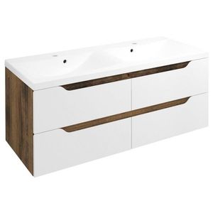 SAPHO - WAVE dvojumývadlová skrinka 119, 7x50x47, 8cm, biela/dub collingwood WA120-3019 vyobraziť