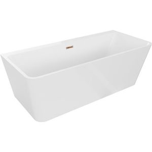 MEXEN/S - Volta vaňa voľne stojaca rohová 150 x 75, biela, sifón a prepad ružové zlato 51131507500-60 vyobraziť