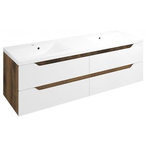 SAPHO - WAVE dvojumývadlová skrinka 149, 7x50x47, 8cm, biela/dub collingwood WA150-3019 vyobraziť