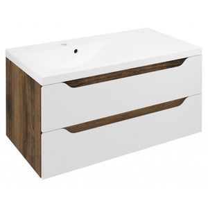 SAPHO - WAVE umývadlová skrinka 89, 7x45x47, 8cm, ľavá, biela/dub collingwood WA092-3019 vyobraziť