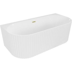 MEXEN/S - Sella voľne stojaca vaňa nástenná reliéf 150 x 75, biela lesk, sifón a prepad zlatá kartáčovaná - 52711507500-55 52711708000-55 vyobraziť