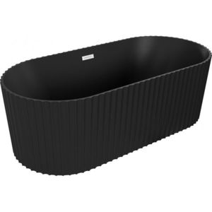 MEXEN/S - Paola voľne stojaca vaňa reliéf 150 x 75, čierna mat, sifón a prepad biela 52721507571-20 vyobraziť