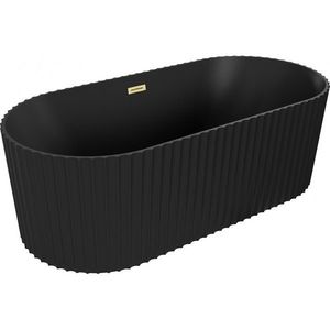 MEXEN/S - Paola voľne stojaca vaňa reliéf 150 x 75, čierna mat, sifón a prepad zlatá kartáčovaná 52721507571-55 vyobraziť