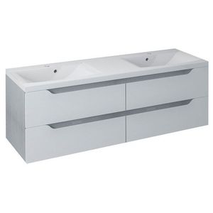 SAPHO - WAVE dvojumývadlová skrinka 149, 7x50x47, 8cm, biela/dub strieborný WA150-3011 vyobraziť