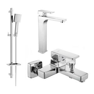 MEXEN/S - Cetus DQ45 Set umývadlovej a vaňovej batérie s príslušenstvom, chróm 744313DQ45-00 vyobraziť