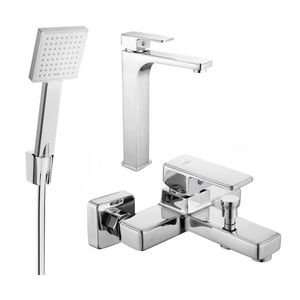 MEXEN/S - Cetus R45 Set umývadlovej a vaňovej batérie s príslušenstvom, chróm 744313R45-00 vyobraziť