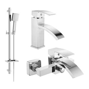 MEXEN/S - Libra DQ45 Set umývadlovej a vaňovej batérie s príslušenstvom, chróm 745103DQ45-00 vyobraziť