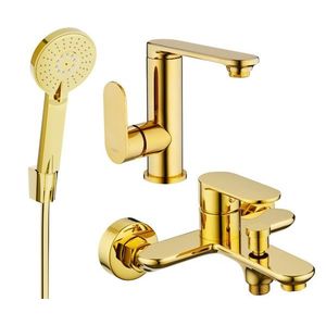 MEXEN/S - Milo R40 Set umývadlovej a vaňovej batérie s príslušenstvom, zlato 713053R40-50 vyobraziť