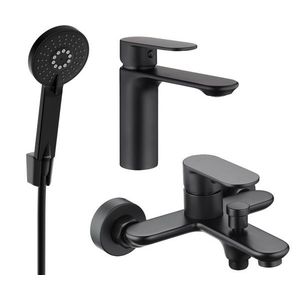 MEXEN/S - Milo R40 SET umývadlová batéria + vaňová s príslušenstvom, čierna 71303R40-70 vyobraziť