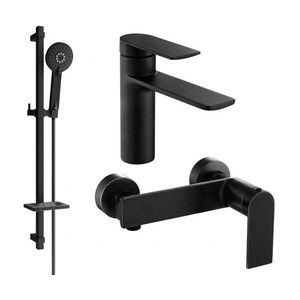 MEXEN/S - Zero SET umývadlová + sprchová batéria s príslušenstvom DQ40, čierna 71104DQ40-70 vyobraziť