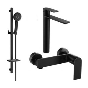 MEXEN/S - Zero SET umývadlová + sprchová batéria s príslušenstvom DQ40, čierna 71114DQ40-70 vyobraziť