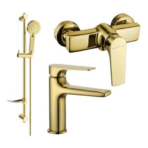 MEXEN/S - Lynx DF40 Set umývadlová a sprchová batéria s príslušenstvom, zlato 745904DF40-50 vyobraziť