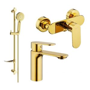 MEXEN/S - Milo DF40 Set umývadlová a sprchová batéria s príslušenstvom, zlato 71304DF40-50 vyobraziť