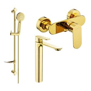 MEXEN/S - Milo DF40 Set umývadlová a sprchová batéria s príslušenstvom, zlato 71314DF40-50 vyobraziť