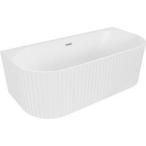 MEXEN/S - Sella voľne stojaca vaňa nástenná reliéf 150 x 75, biela mat, sifón a prepad nikel kartáčovaný 52711507501-97 vyobraziť