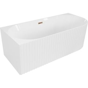 MEXEN/S - Gia voľne stojaca rohová vaňa reliéf ľavá 170 x 80, biela lesk, sifón a prepad ružové zlato 52701708000L-60 vyobraziť