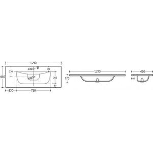 COMAD - Nábytkové umývadlo SKY 120cm 5907611652275 vyobraziť