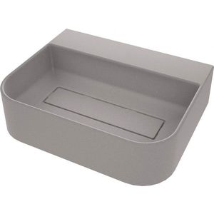 DEANTE - Umývadlo Arnika z metalicky šedej žuly, na pracovnú dosku, s odkladacou plochou pre batériu - s krycou doskou CQA_SU5S vyobraziť