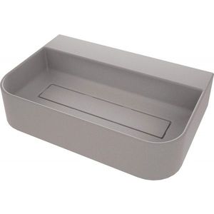 DEANTE - Umývadlo Arnika z metalicky šedej žuly, na pracovnú dosku, s odkladacou plochou pre batériu - s krycou doskou CQA_SU6S vyobraziť