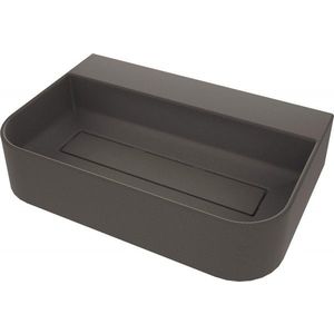 DEANTE - Umývadlo Arnika antracit metalické z granitu, na pracovnú dosku, s odkladacou plochou pre batériu - s krycou doskou CQA_TU6S vyobraziť