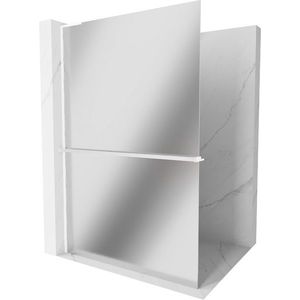 MEXEN/S - Kioto+ L Sprchová zástena WALK-IN s poličkou a držiakom uterákov 80 x 200, zrkadlová, biela 800-080-123-20-50 vyobraziť