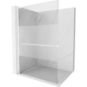 MEXEN/S - Kioto+ L Sprchová zástena WALK-IN s poličkou a držiakom uterákov 110 x 200, transparent/dekor, biela 800-110-123-20-35 vyobraziť