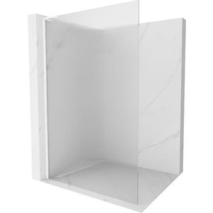 MEXEN/S - Kioto L Sprchová zástena WALK-IN 110 x 200, prúžky, biela 800-110-103-20-09 vyobraziť