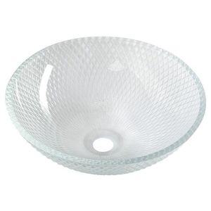 SAPHO - PUKETA gravírované sklenené umývadlo na dosku priemer 42cm, číre sklo TY165 vyobraziť