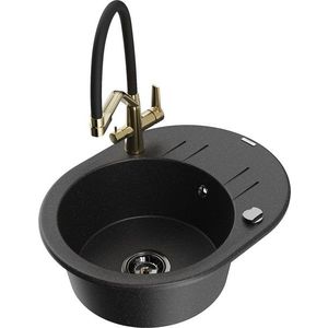 MEXEN/S MEXEN/S - Kevin granitový drez 1-miska vrátane batérie Duo, čierna/strieborná metalík 6517-73-671701-57-B vyobraziť