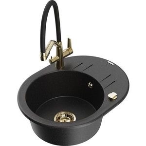 MEXEN/S MEXEN/S - Kevin granitový drez 1-miska vrátane batérie Duo, čierna/strieborná metalík 6517-73-671701-57-G vyobraziť