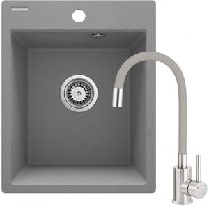 DEANTE DEANTE - Drez Corio z granitu šedého metalického, s batériou, 1-drez ZRCPS103 vyobraziť