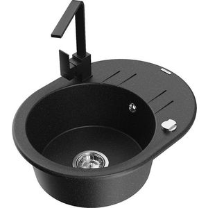 MEXEN/S MEXEN/S - Kevin granitový drez s odkvapkávačom vrátane batérie Rita, čierna/strieborná metalík 6517-73-670300-70 vyobraziť