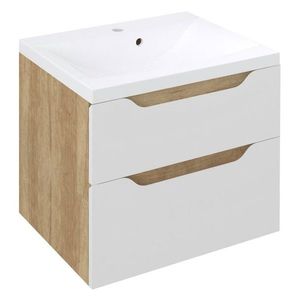 SAPHO - WAVE umývadlová skrinka 60x65x47, 8cm, biela/dub Alabama WA060-3022 vyobraziť