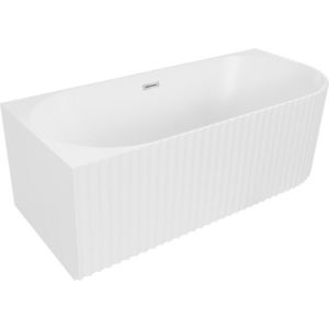 MEXEN/S - Gia voľne stojaca rohová vaňa reliéf ľavá 150 x 75, biela mat, sifón a prepad chróm 52701507501L-01 vyobraziť