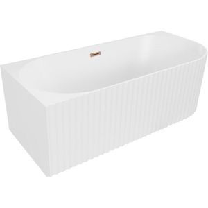 MEXEN/S - Gia voľne stojaca rohová vaňa reliéf ľavá 150 x 75, biela mat, sifón a prepad ružové zlato 52701507501L-60 vyobraziť