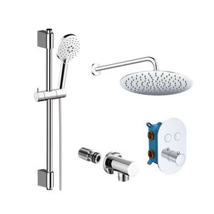 Mereo Sprchová sada s termostatickou tlačidlovou podomietkovou batériou - 2 - cestná - oválny kryt CB60106TB2 vyobraziť