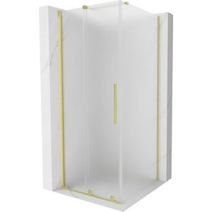MEXEN/S - Velár sprchovací kút, posuvné dvere 120 x 120, dekor, zlato kartáčovaná 871-120-120-31-55 vyobraziť