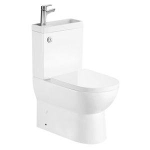 AQUALINE - JALTA HYGIE WC kombi s umývadlom, Rimless, spodný/zadný odpad, biela PB103H vyobraziť