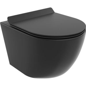 MEXEN/S - Lena Závesná WC misa Rimless Tornado vrátane sedátka s slow slim, duroplast, čierna mat 30220185T vyobraziť