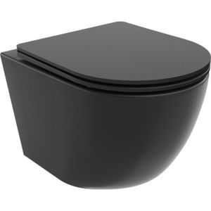 MEXEN/S - Lena Závesná WC misa Rimless Tornado vrátane sedátka s slow slim, duroplast, čierna mat 30221085T vyobraziť