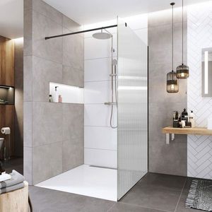 Mereo Sprchová stena WALK IN, Novea, 70 x 200 cm, čierny ALU, sklo Line CK10600HBL vyobraziť