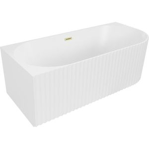 MEXEN/S - Gia voľne stojaca rohová vaňa reliéf ľavá 170 x 80, biela mat, sifón a prepad zlatá kartáčovaná 52701708001L-55 vyobraziť