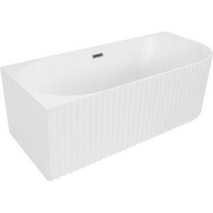 MEXEN/S - Gia voľne stojaca rohová vaňa reliéf ľavá 170 x 80, biela mat, sifón a prepad grafit kartáčovaná 52701708001L-66 vyobraziť