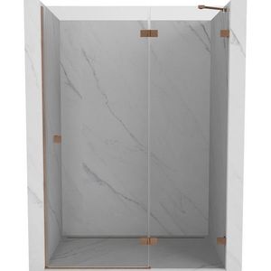 MEXEN/S - Lunar sprchové dvere krídlové pravá 130, transparent, meď kartáčovaná 834-130-000-65-00-P vyobraziť