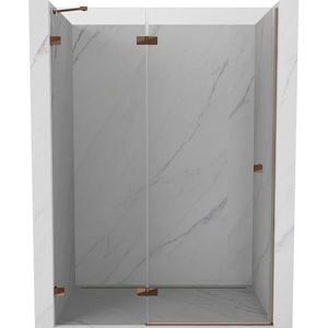 MEXEN/S - Lunar sprchové dvere krídlové ľavé 130, transparent, ružové zlato 834-130-000-60-00-L vyobraziť