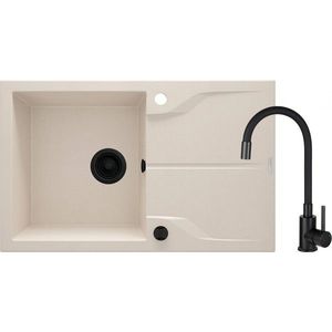 DEANTE DEANTE - Evora béžová - Granitový drez vrátane batérie, 1 - bowl s odkvapkávačom ZQNN5113 vyobraziť